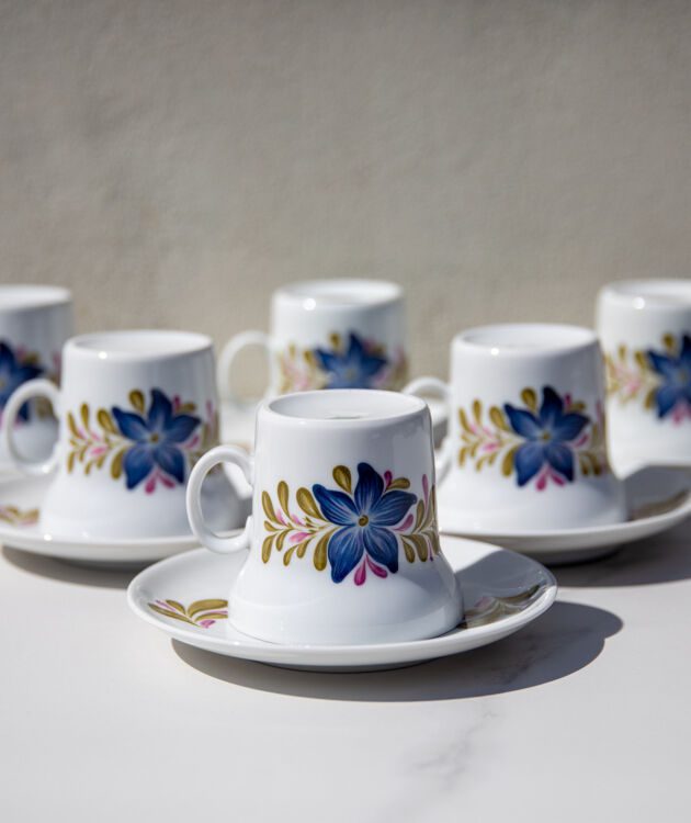 ぶ*☆様 HUTSCHENREUTHER コーヒーカップソーサー 中古or未使用 Set of 6 vintage Hutschenreuther porcelain coffee cups with saucers